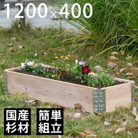 【木製プランター】 【ガーデニング】 【花壇】 「a+ design ガーデンボックス1200×400 ナチュラル」