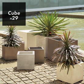 植木鉢 おしゃれ 大型 軽量 「クレイポット（CLAYPOT） キューブ29（Cube 29）」 10号鉢相当 容量23L 高さ29cm 幅・奥行30cm 底穴あり ホワイト ダークグレー ライトグレー 無機質