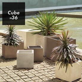 植木鉢 おしゃれ 大型 軽量 「クレイポット（CLAYPOT） キューブ36（Cube 36）」 12号鉢相当 容量40L 高さ・幅・奥行36cm 底穴あり ホワイト ダークグレー ライトグレー 無機質