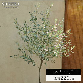 大型 フェイクグリーン「オリーブ 226cm シルカ（Silk-ka）」おしゃれ リアル 人工観葉植物 樹木 インテリア グリーン 夫婦の木
