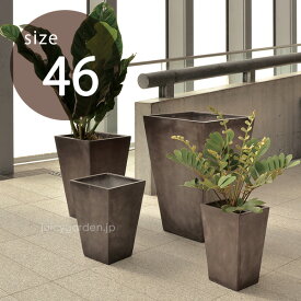 植木鉢 おしゃれ 大型 軽量 「クレイポット（CLAYPOT） トールスクエア46（Tall Square 46）」 10号鉢相当 容量28L 高さ46cm 幅・奥行32cm 底穴あり ホワイト ダークグレー ライトグレー 無機質