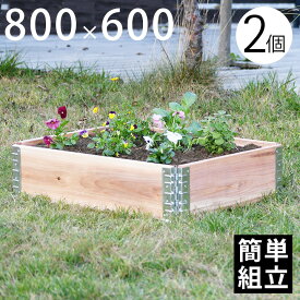 【木製プランター】 【砂場】 【花壇】 「a+ design ガーデンボックス800×600 2個セット ナチュラル」