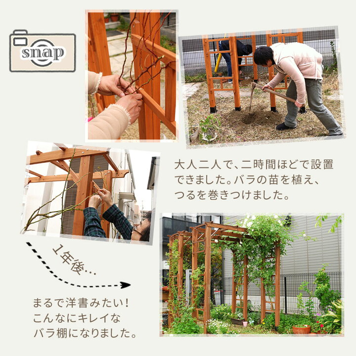 楽天市場】天然木製アーチ 190 1台（土中用金具セット） 「Flex  