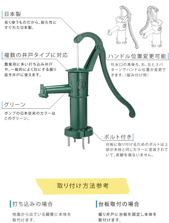 楽天市場】手押しポンプ 井戸ポンプ ガチャポン ガチャコンポンプ 井戸 