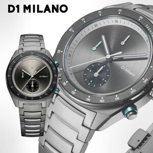 \700円OFFクーポン・10/27 9:59迄/ 腕時計 メンズ D1 MILANO ディーワンミラノ クロノグラフォ エッセンシャル ブラック CHBJ21 40mm クロノグラフ ガンメタル ITALY ラウンド ウォッチ 時計 正規品 ス