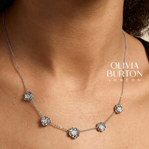 _500~OFFN[|E10/17 9:59^ OLIVIA BURTON Signature Tudor Rose }`Xe[V lbNX Vo[ IrAEo[g `[_[ [Y Silver Multi-Station Necklace  t[ d˂Â @