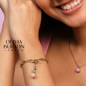 OLIVIA BURTON Trends Gemstone gO uXbg [YNH[c J{V [YS[h WFXg[ IrAEo[g Rose Quartz Cabochon Rose Gold Gemstone Toggle Bracelet Xg[WG[ V