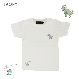 Tシャツ キッズ 半袖 120 コットン 半袖 綿100％ Tシャツ 子ども 男の子 女の子 子供服 恐竜 ティラノサウルス T.rex ティラノザウルス 親子 かわいい かっこいい おしゃれ 裾ワンポイント 送料無料 GISE ジセ Gioco serio ジョーコセーリオ