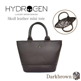 HYDROGEN ハイドロゲン スカル レザー ミニトート バッグ MINI TOTE BAG ダークブラウン ファスナー メタル ロゴ ペイズリー ワンポイント メンズ レディース