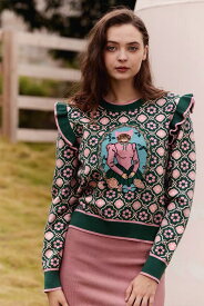 【TIMESALE最大35%OFFクーポン配布】刺しゅうニットセーター 秋 新作 セーター 春物 夏 秋 丸首 スリーシーズンベスト 着回し フェミニン 上品 かわいい フェミニン オフィスカジュアル レディース 秋 きれいめ ニット30代 40代 50代 体型カバー 春物