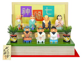木彫 一刀彫 縁起物 海外土産 正月飾り 正月 置物 愛媛 伊予一刀彫 寿慶一刀彫 七福神二段飾り おしゃれ