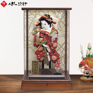 【レビュー特典あり】 羽子板 かわいい 羽子板飾り ケース入り羽子板飾り 木目調ケース ゴブラン織り羽子板 風雅 赤 高さ44cm 押絵 顔付 寿慶オリジナル 初正月 おしゃれ 送料無料 1年保証