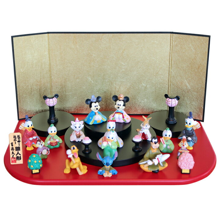 楽天市場 雛人形 コンパクト キャラクター ひな人形 1118 ディズニーキャラクター台段飾り おしゃれ 人形のこどもや本店