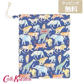 【25日最大P13倍】 Cath Kidston キャスキッドソン 694667 ドローストリング ウォッシュバッグ サファリアニマルズ ネイビー 巾着 ギフト おしゃれ