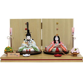 雛人形 かわいい コンパクト おしゃれ 真多呂×寿慶 人形のこどもや本店オリジナル ことのわ 木目込み親王飾り 金襴 大 KW-322007HD_D-L