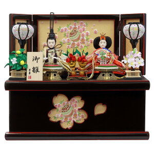 雛人形 ひな人形 収納飾り 衣装着人形 親王飾り 遥 収納 ホワイト ブラック 刺繍 桜 白 黒 コンパクト おしゃれ 選べるひな人形 2種類 選べる WS2-24698
