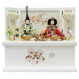 雛人形 ひな人形 収納飾り 衣装着人形 親王飾り 遥 収納 ホワイト ブラック 刺繍 桜 白 黒 コンパクト おしゃれ 選べるひな人形 2種類 選べる WS2-24698