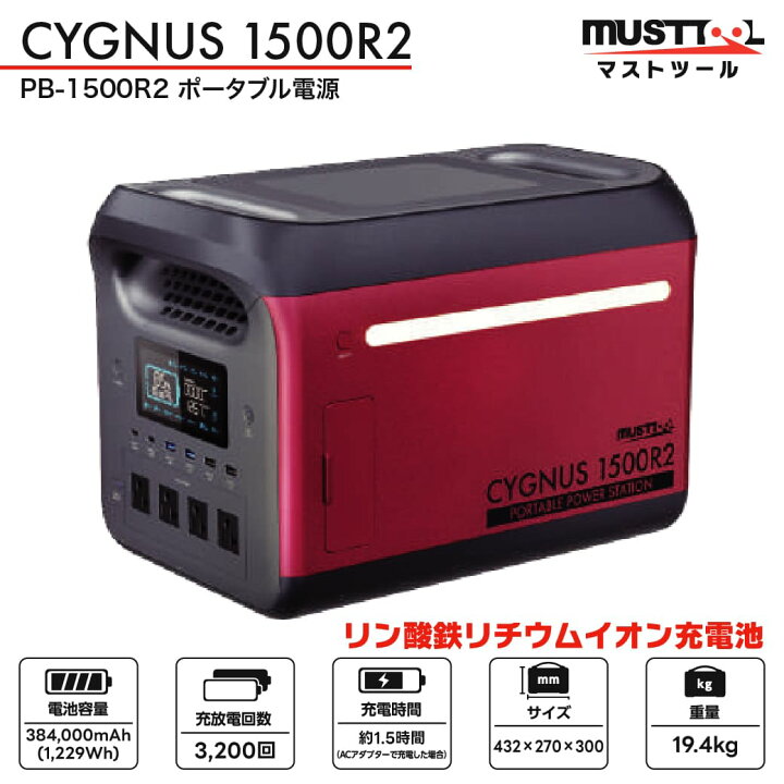楽天市場】50Hz/60Hzポータブル電源 1229Wh シグナス1500R2 PB-1500R2 