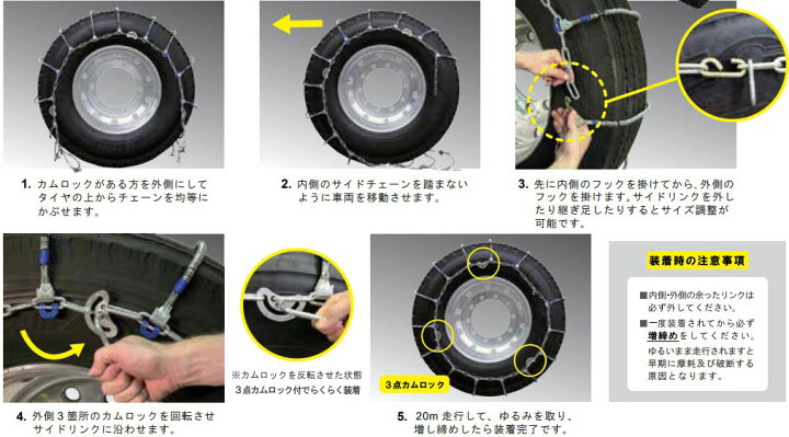 楽天市場】SCCタイヤチェーン SS735|255/80R22.5他|4ペア(タイヤ8本分 