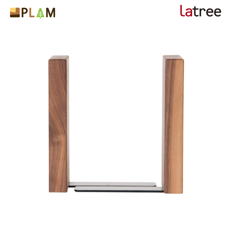 PLAM Latree ブックエンド２ ウォルナット PL1FUN-0090180-WNOL 小さな無垢の木 幸せインテリア 飛騨家具 プラム ラトレ ブックエンド おしゃれ 木製 アンティーク 本立て ブックスタンド ナチュラル 木目 入学祝い