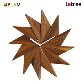 PLAM Latree ウォールクロック　風 ウォルナット 小さな無垢の木 幸せインテリア 飛騨家具 プラム ラトレ 木製 ナチュラル 北欧 壁時計 掛時計 人気 デザイン 新築祝い