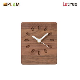 PLAM Latree 小さい時計2 ピット ウォルナット 小さな無垢の木 幸せインテリア 飛騨家具 プラム ラトレ 木製 北欧 壁時計 掛時計 置き時計 クロック クリスマス ギフト プレゼント