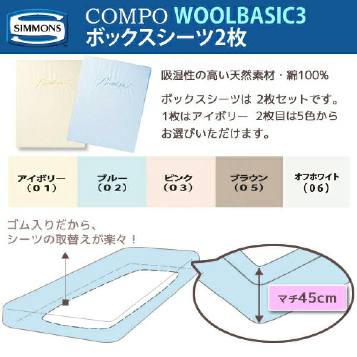 楽天市場】シモンズ 3点セット Q クイーンサイズ マチ45cmボックス