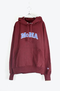 yYViz MOMA x CHAMPION (} x `sI) MOMA LOGO REVERSE WEAVE SWEAT HOODIE } S o[XEF[u XEFbg t[fB[ MAROON [NEW]
