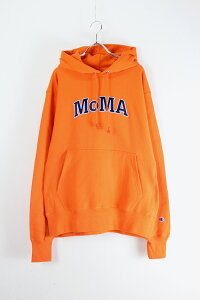 yYViz MOMA x CHAMPION (} x `sI) MOMA LOGO REVERSE WEAVE SWEAT HOODIE } S o[XEF[u XEFbg t[fB[ ORANGE [NEW]