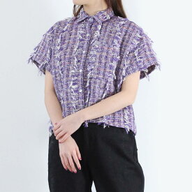 【SALE】【送料無料】【レディース新品】NIKKI CHASIN（ニッキー チェジン) CORSO TOP TWEEDY TWEED 半袖 フリンジシャツ TARO MULTI [NEW]