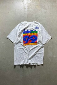 【中古】ASICS (アシックス) MADE IN CANADA 99'S S/S NEW YORK MARATHON PRINT T-SHIRT カナダ製 99年代 半袖 ニューヨーク マラソン プリント Tシャツ WHITE [SIZE: XL USED]