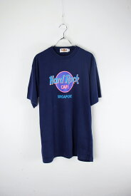 【中古】HARD ROCK CAFE (ハードロックカフェ) 90'S SINGAPORE TEE SHIRT 90年代 プリント Tシャツ NAVY [SIZE: L USED]