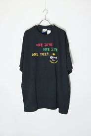 【中古】CORONA EXTRA (コロナ エクストラ) 90'S S/S ONE LOVE PRINT MESSEGE T-SHIRT 90年代 半袖 ワン ラブ プリント メッセージ Tシャツ BLACK [SIZE: 2XL USED]