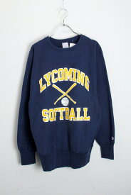 【中古】CHAMPION (チャンピオン) MADE IN USA 90'S LYCOMING SOFTBALL REVERSE WEAVE SEWAT SHIRT USA製 90年代 ライカミング ソフトボール リバースウィーブ スウェット シャツ NAVY [SIZE: L USED]