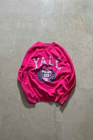 【中古】HANES (ヘインズ) YALE COLLEGE LOGO SWEATSHIRT イェール大学 ロゴ スウェットシャツ / PINK [SIZE: XL USED]