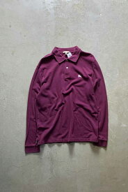 【中古】BURBERRY (バーバリー) L/S POLO SHIRT 長袖 ポロ シャツ WINE RED [SIZE: L USED]