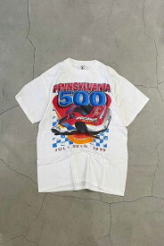 【中古】DELTA (デルタ) 99'S S/S PENNSYLVANIA PRINT RACING T-SHIRT 99年代 半袖 ペンシルベニア プリント レーシング ティーシャツ WHITE [SIZE: L USED]