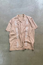 【中古】SUPREME (シュプリーム) 90'S S/S CUBA SHIRT 90年代 半袖 キューバ シャツ BEIGE [SIZE: XL USED]