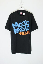 【中古】FRUIT OF THE LOOM (フルーツ オブ ザ ルーム) MADE IN USA 90'S S/S MOJO RADIO 95.5FM PRINT ADVERTISING T-SHIRT USA製 90年代 半袖 モジョ ラジオ 95.5エフエム プリント アドバタイジング Tシャツ BLACK [SIZE: L DEADSTOCK/NOS]