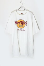 【中古】HARD ROCK CAFÉ (ハードロック カフェ) MADE IN USA 90'S ATLANTIC CITY PRINT ADVERTISING T-SHIRT USA製 90年代 アトランタ シティ プリント アドバタイジング Tシャツ WHITE [SIZE: XL DEADSTOCK/NOS]