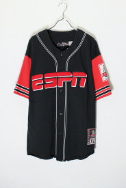 【中古】DISNEY ORIGINALS (ディズニー オリジナルズ) 90'S S/S ESPN BASEBALL GAME SHIRT 90年代 半袖 イーエスピーエヌ ベースボール ゲームシャツ BLACK / RED [SIZE: L USED]