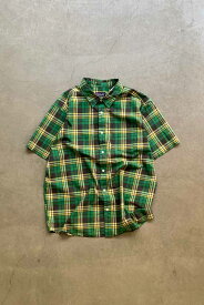 【中古】PATAGONIA (パタゴニア) S/S COTTON CHECK SHIRT 半袖 コットン チェック シャツ GREEN [SIZE: L USED]