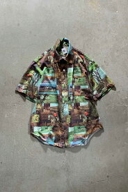 【中古】NO BRAND 70'S PICTURE DESIGN S/S SHIRT 70年代 ピクチャー デザイン 半袖 シャツ MULTI [SIZE: M USED]