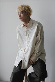 【SALE】【メンズ新品】CASEY CASEY（ケイシーケイシー）LOUIS SHIRT - LIGHT PAPER リラックスコットンシャツ PORCELAIN [NEW]