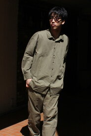 【SALE】【メンズ新品】CASEY CASEY（ケイシーケイシー）HAMNET SHIRT -WAXY ワックスコットンシャツ KHAKI [NEW]