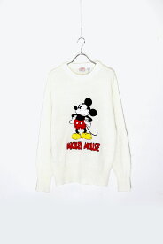 【中古】DISNEY CHARACTER FASHIONS (ディズニー キャラクター ファッション) 90'S MICKEY CHARACTER ACRYLIC KNIT SWEATER 90年代 ミッキー キャラクター アクリル ニット セーター WHITE [SIZE: S DEADSTOCK/NOS]