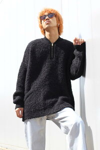 ySALEzyYVizCORDERA (Rf) WOOL & MOHAIR POLO SWEATER E[{AZ[^[ BLACK [NEWn