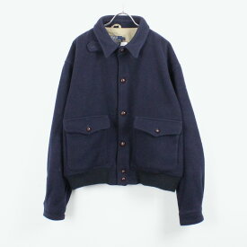 【中古】【送料無料】(KA) POLO BY RALPH LAUREN（ポロバイラルフローレン) MADE IN USA 80'S WOOL JACKET USA製 80年代 ウールジャケット NAVY [SIZE: XL USED]