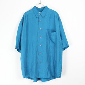 【中古】(KA) STUDIO (スタジオ) 90'S S/S SILK SHIRT 90年代 半袖 シルクシャツ LIGHT BLUE [SIZE: L USED]