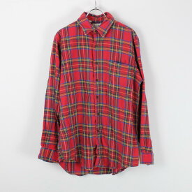 【中古】(KA)(N19-101) L.L.BEAN (エルエルビーン) MADE IN USA 90'S L/S TARTAN CHECK SHIRT USA製 90年代 L/S タータン チェック シャツ RED [SIZE:M USED]